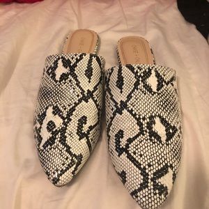 Snake skin mules